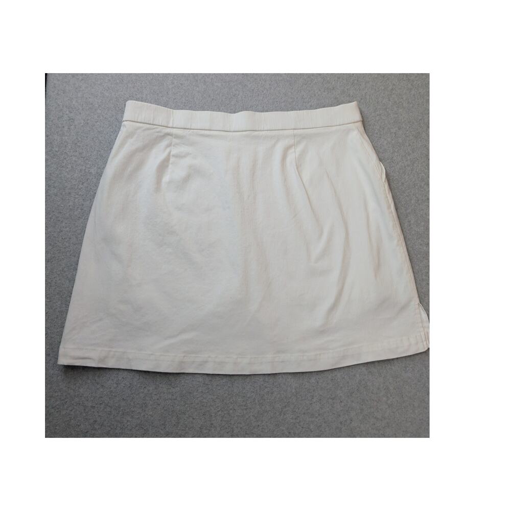 Rafaella Comfort White Skort Skirt w/Shorts LARGE 18" Length Golf Pickleball - Picture 8 of 8
